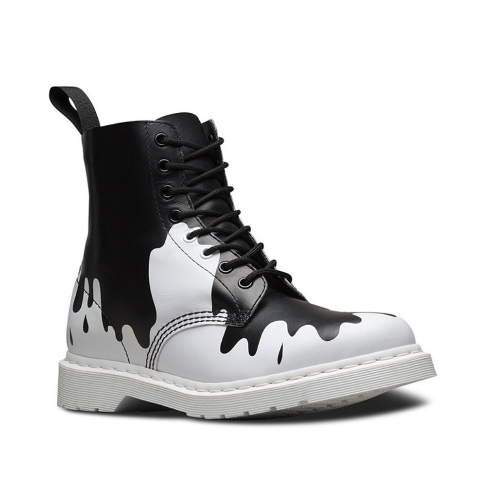 [SOLD] DR. MARTENS 1460 PASCAL PAINT SPLAT IN BLACK/WHITE SOFTY T
